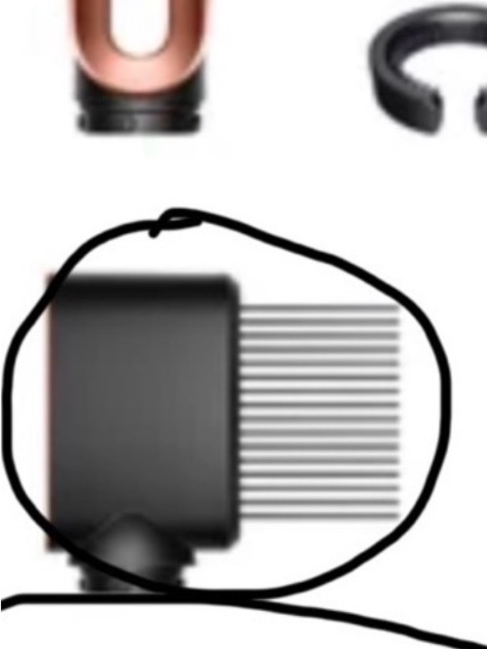 Dyson curly attachments (1 circled)